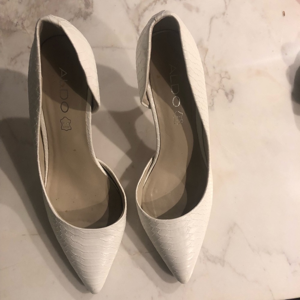 White Snakeskin ALDO heels